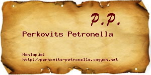 Perkovits Petronella névjegykártya